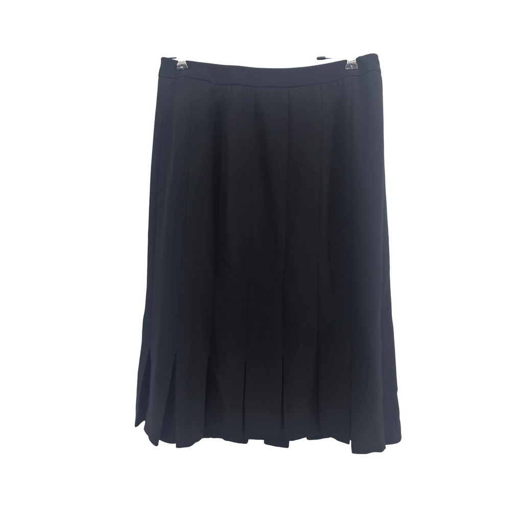 Carlisle Skirt Womens 10 Pleated Hem Black Side Zip Lined EUC